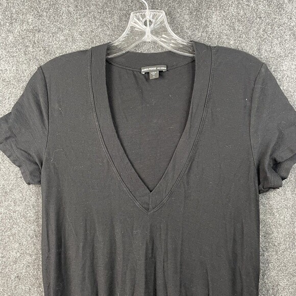 STANDARD JAMES PERSE Womens Blouson Dress Lightweight Stretch Size 1 Black EUC - Picture 2 of 7